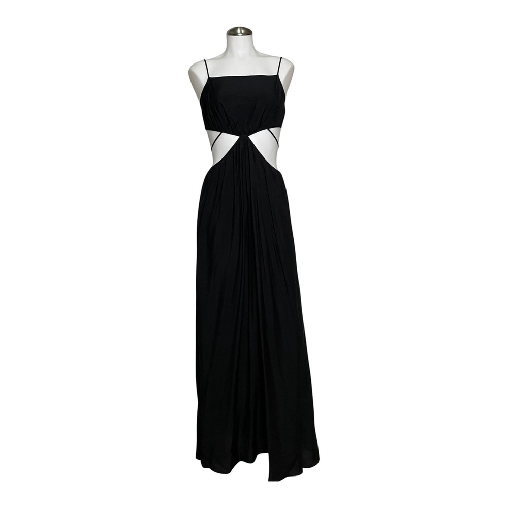 JONATHAN SIMKHAI Amora Strap Detail Maxi Dress Sz M Black - Picture 9 of 14